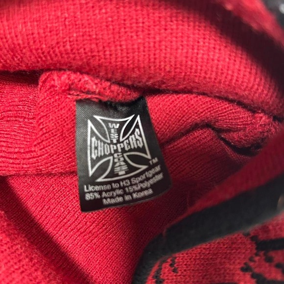 West Coast Choppers Knit Beanie Adult One Size Y2K Iron Cross VTG Motorcycle - Picture 3 of 5